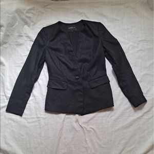 Lafayette 148 black slim fit one button blazer
